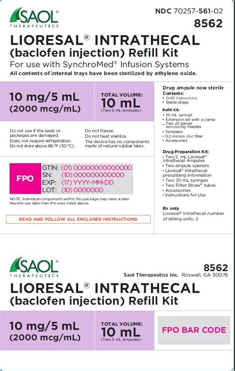 lioresal warnings.